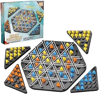 لعبة لوحة المثلث، لعبة سلسلة تريجل بأبعاد 22 × 20 سم، لعبة لوحة استراتيجية تفاعلية بأوتاد، لعبة تكديس لوحية للبالغين وألعاب بازل للأطفال من الينويك