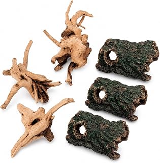 6PCS Driftwood for Aquarium, Drift Wood, Aquarium Driftwood for Tank Use | Natural Driftwood for Aquariums and Fish Tanks. Hiding Spots and Natural Beauty. Easy to Place.