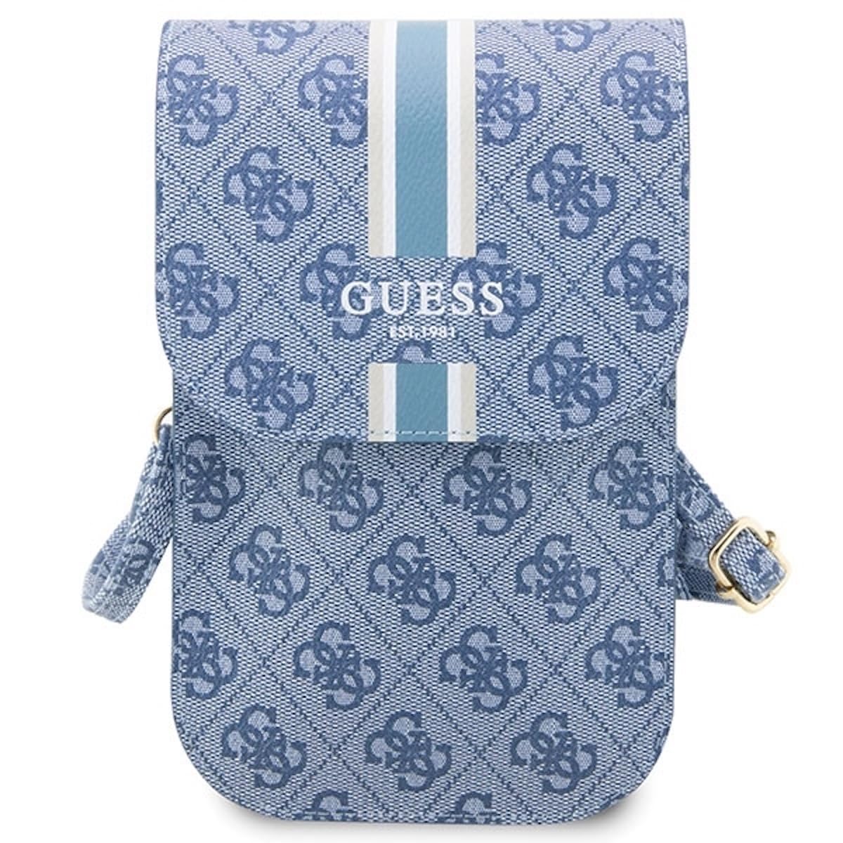 GUESS Torebka Universell Handy Tasche Umhängetasche 4G Stripes Blau