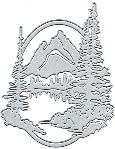 Miniatura 2 de Plantillas troqueladas de metal para árbol de Navidad, diseño de árbol de Navidad, troqueles de corte de montaña, plantillas de bricolaje para