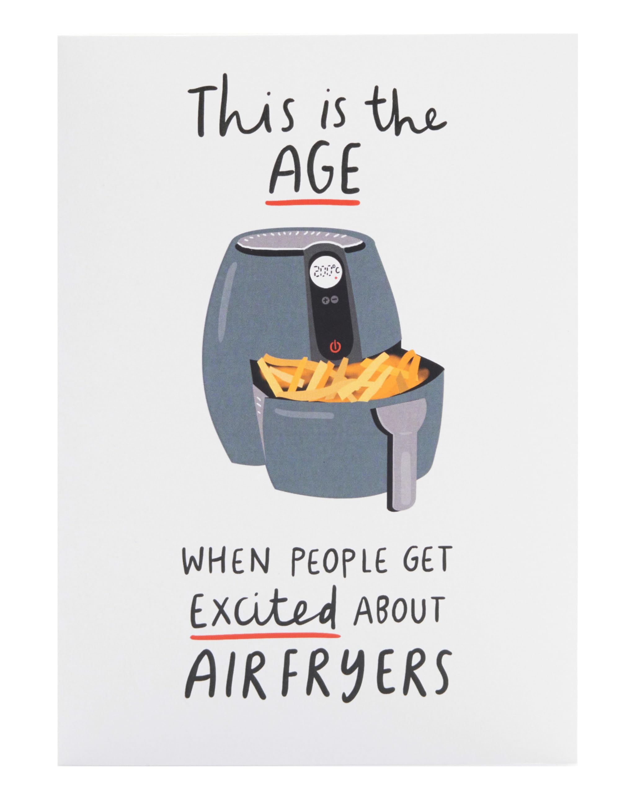 UK Greetings Birthday Card for Him/Her/Friend - Funny Air-Fryer Design