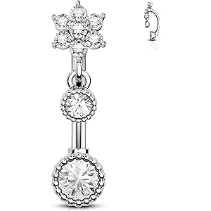 Piercing Ombelico Con Cerniera In Acciaio Chirurgico E Zirconia - Per Un Look Alla Moda - Foto 9