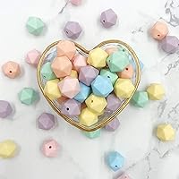 Vista 4 de Cuentas facetadas de silicona de 0.551 in, 50 cuentas de silicona de color suave para bricolaje collar pulsera