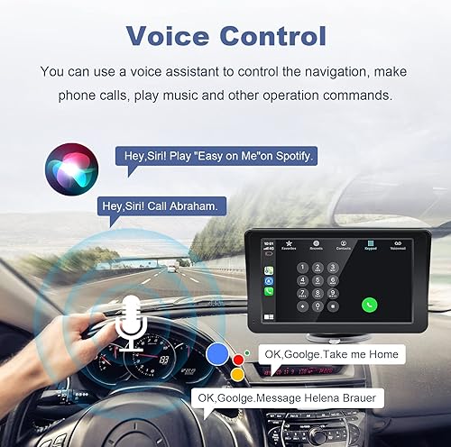Miniatura 4 de EZoneTronics Navegación GPS para todos los coches, pantalla IPS portátil de 7 pulgadas con CarPlay inalámbrico y reproductor multimedia Android