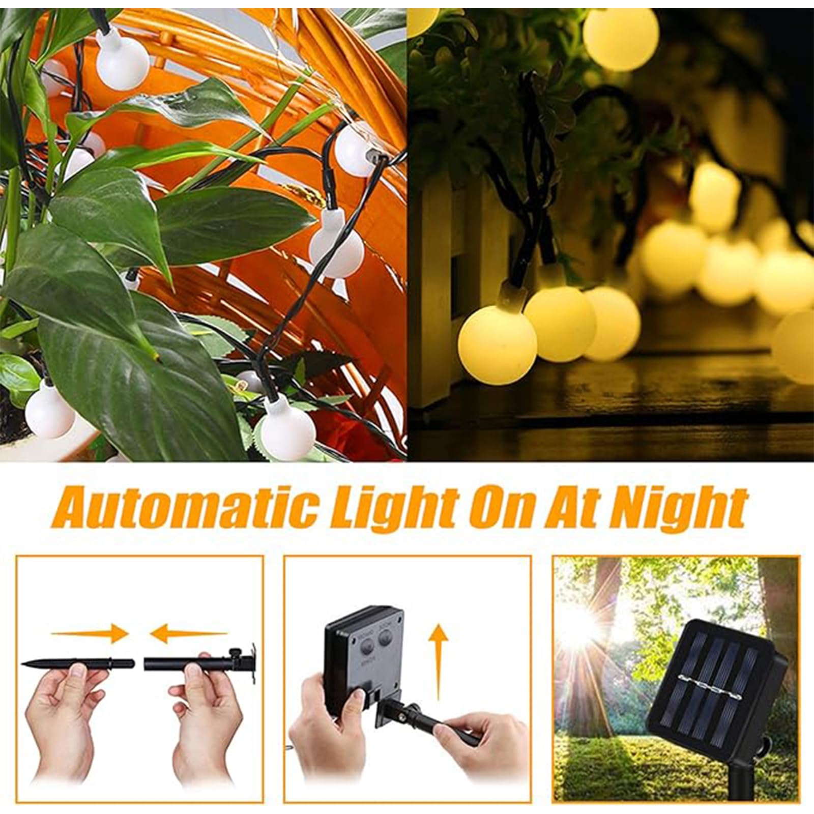 Cadena De Luces Solares - 32M 300 LED - Resistente A La Intemperie Blanco Calido 93709405