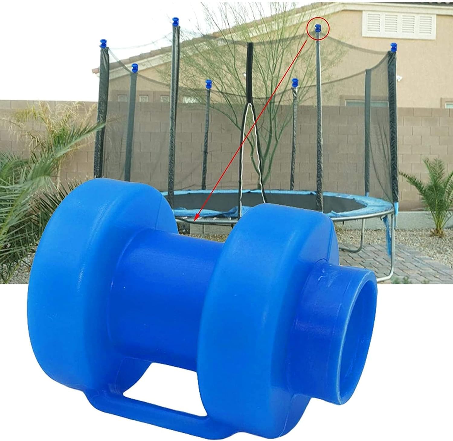8 Stück Trampolin Zubehör, Trampolin Endkappen, Abschlusskappen für Netzstangen, für Die Netzstangen des Trampolins(Blau ø 25 Mm)