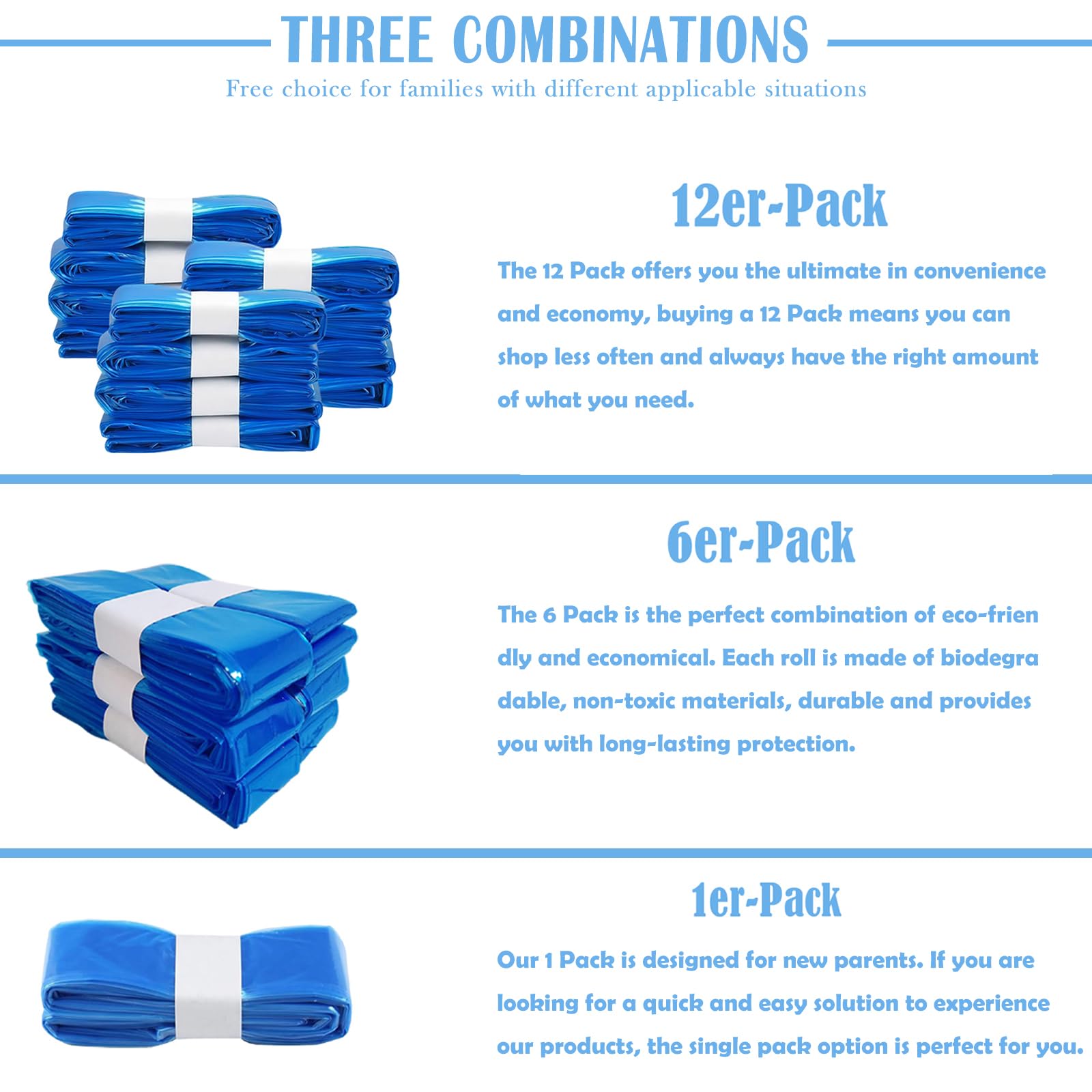 HUPIRCT 12 Pezzi Ricariche mangiapannolini, Ha un'ottima tenuta antiodore e resistenza alla rottura ed è compatibile con tutti i tipi di ricariche