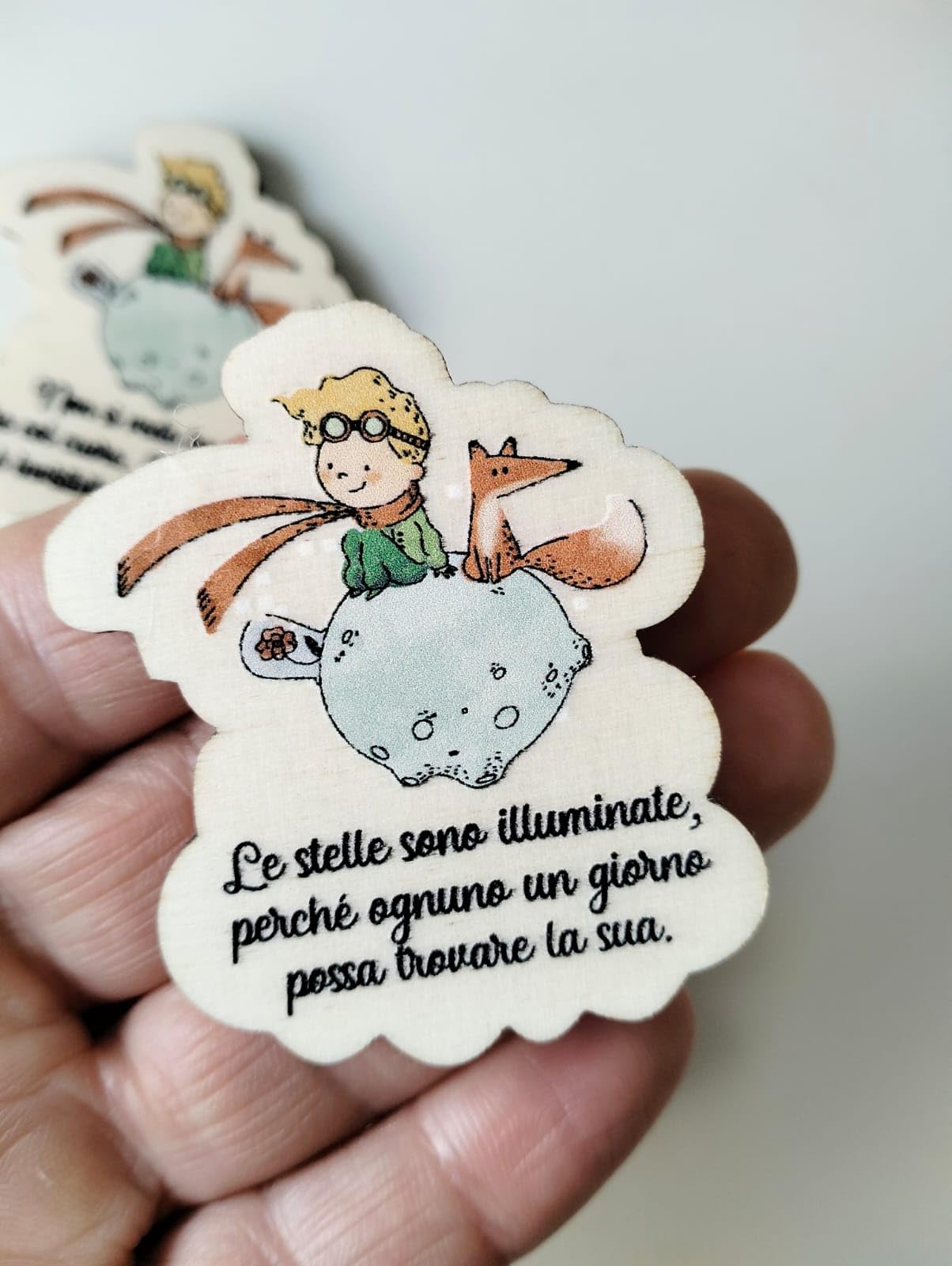 Segnaposto in legno, calamite, frasi piccolo principe, bomboniere comunione, battesimo bimbo, primo compleanno, cresima, ricordino nascita,