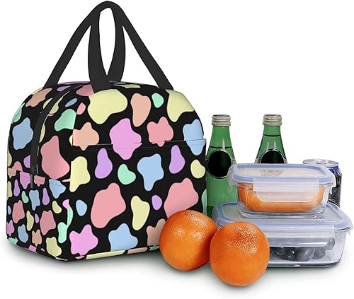 Miniatura 6 de Lonchera térmica reutilizable para mujeres y hombres, loncheras enfriadoras impermeables para picnic, oficina, trabajo, lindo estampado de vaca