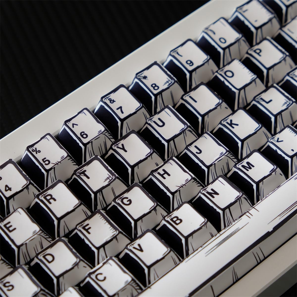 PBT Dye-Sub Keycaps 129 Tasten Cherry Profile Japanese Black Keycap Set für 61/64/87/104/108 Mechanische Tastatur Cherry Mx Schalter