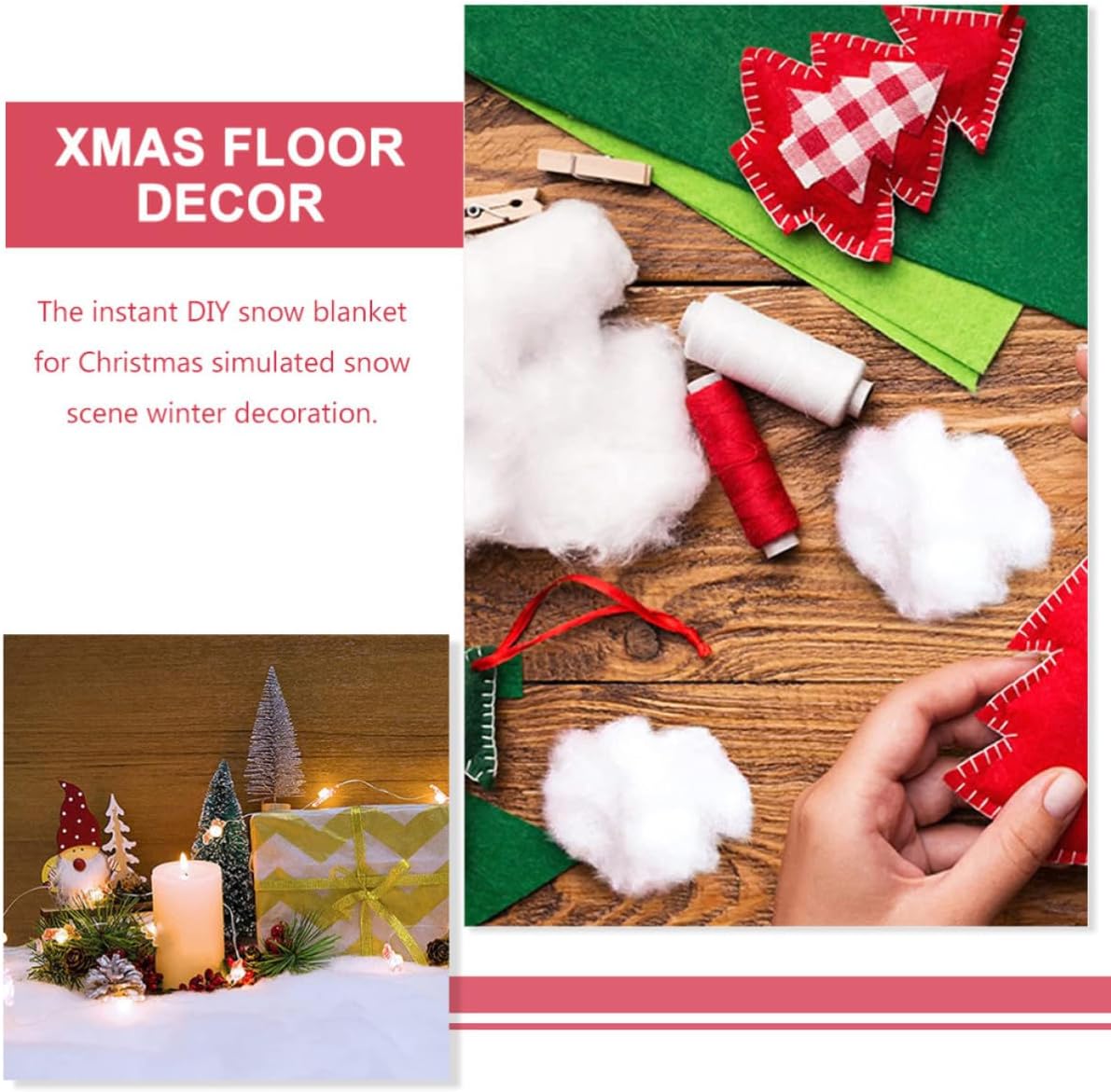 Artificial Snow Blanket Fluffy Thickened 2pcs White Polyester Fiber Simulated Snow Scene Decoration Lightweight Xmas Party Winter Decoration