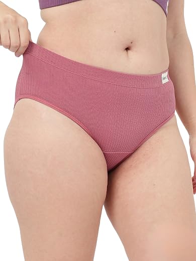 ZELENA Cotton Broad Rib Mid Rise Hipster for MOM | Comfortable & Soft Maternity Panty for Women with 3 Layer Extra Absorbe...