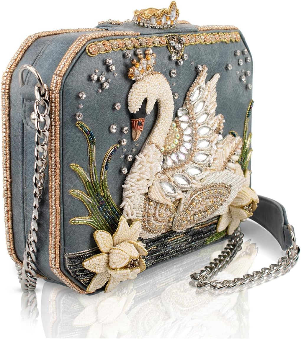 Mary Frances Swan Princess Crossbody Handbag, Blue