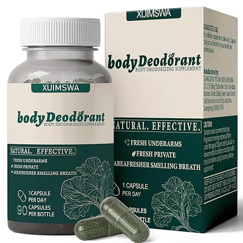 Suplemento desodorante corporal, suplemento desodorante corporal, cápsulas desodorantes corporales, 90 cápsulas (1 unidad)