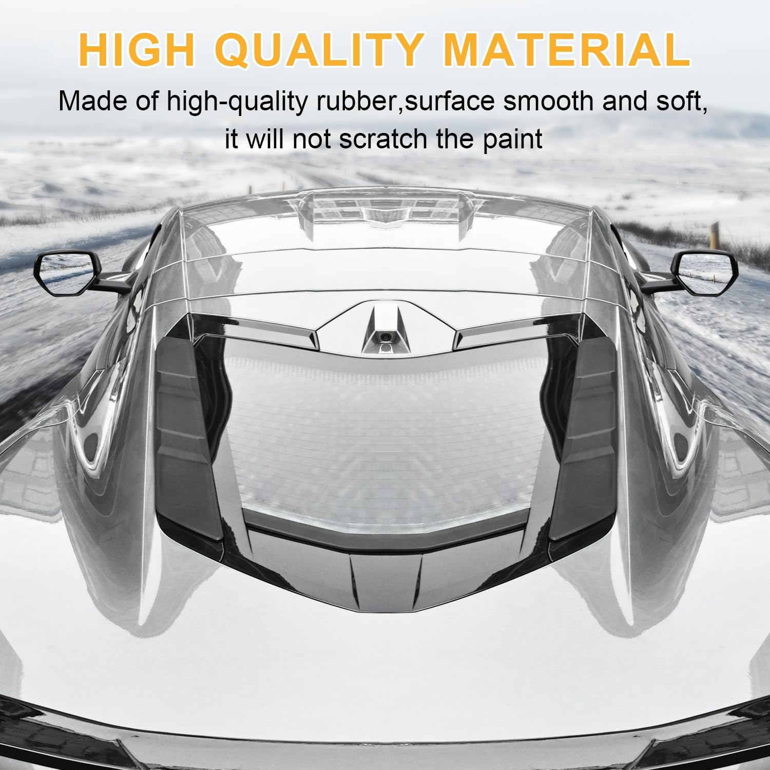 Rear Dry Bay Vent Blocks Cover & Rear Window Spoiler,Hatch Hood Wash Cover Compatible with for Chevy Corvette C8 Z51 Z06 E-Ray Stingray Coupe 2020-2025 Engine Bay Air Vent Inserts Protection