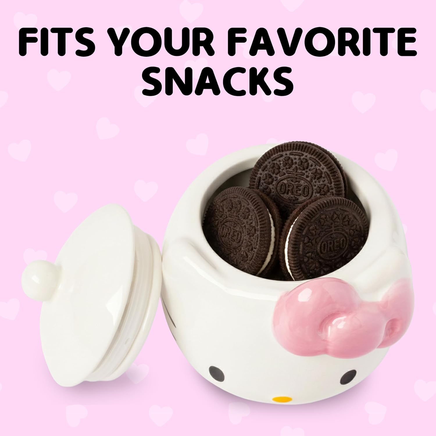 Silver Buffalo Sanrio Hello Kitty 3D Sculpted Ceramic Cookie Snack Candy Jar (X-Small)