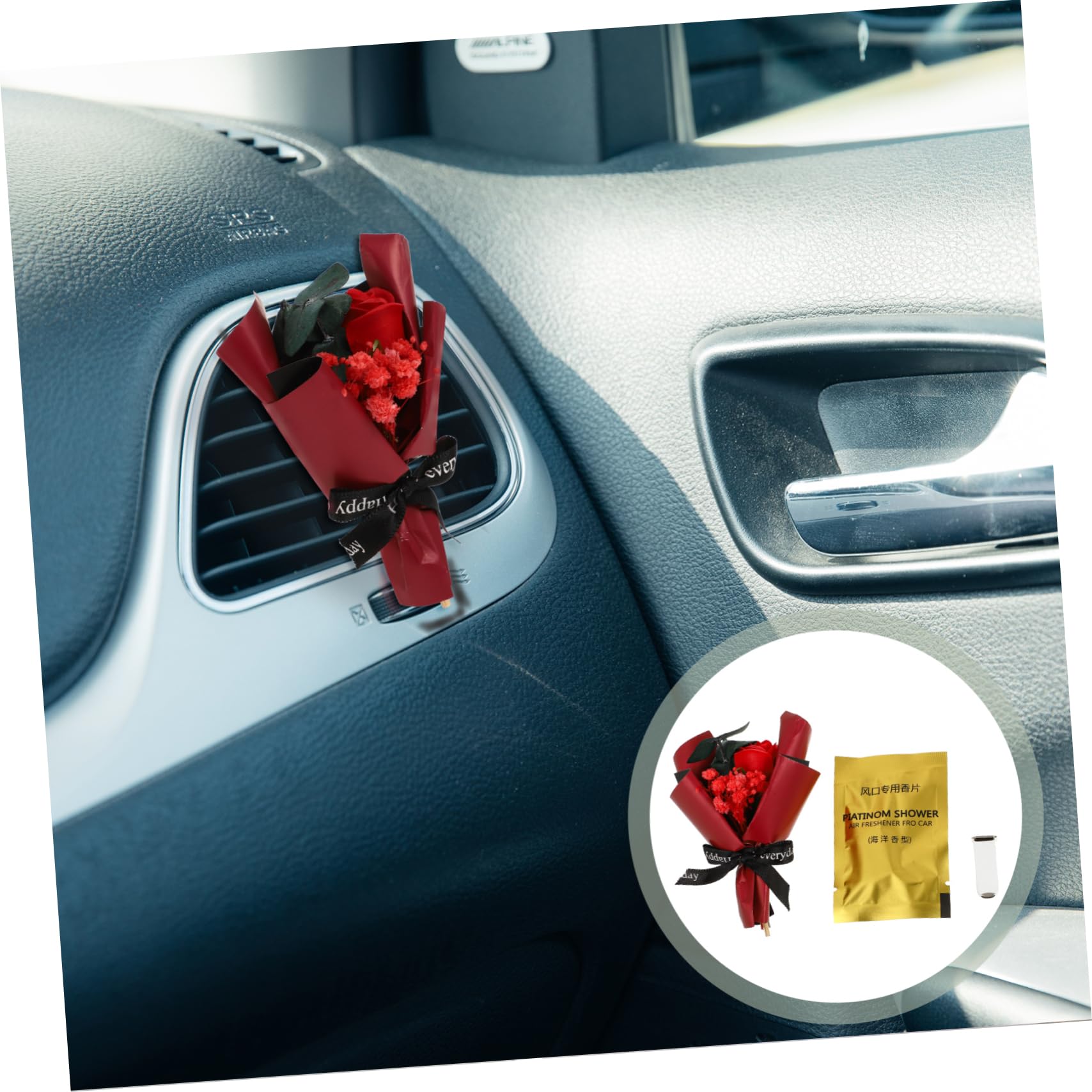 SOLUSTRE 3pezzi Clip Diffusore Aromatico Per Auto Con Fiore Immortale Decorazione Per Ventilazione Fragranza Durevole e Design Adorabile Per Interni Auto e Casa