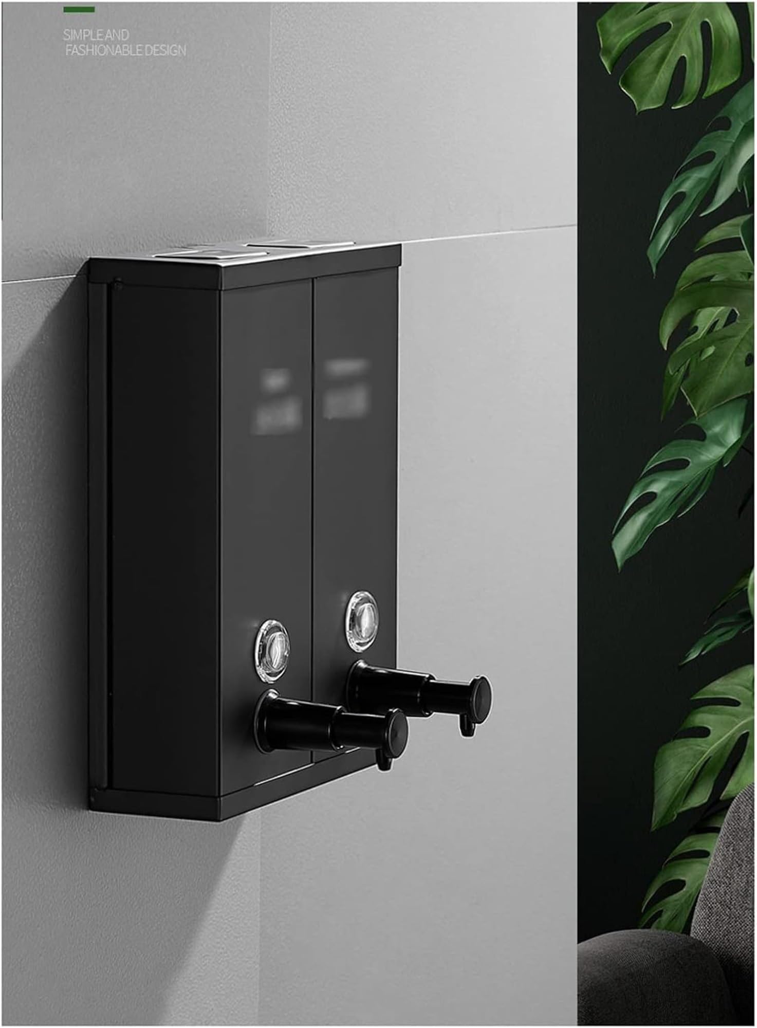 Dispenser di sapone da parete per bagno, bagno e WC, cucina e ristorante, pompa manuale da cucina (argento)