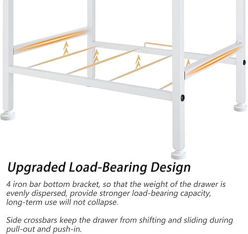 Miniatura 4 de Mesita de noche, mesitas de noche con cajón de almacenamiento de tela y estante de madera abierto, muebles de noche, mesa de noche con cajones, mesa