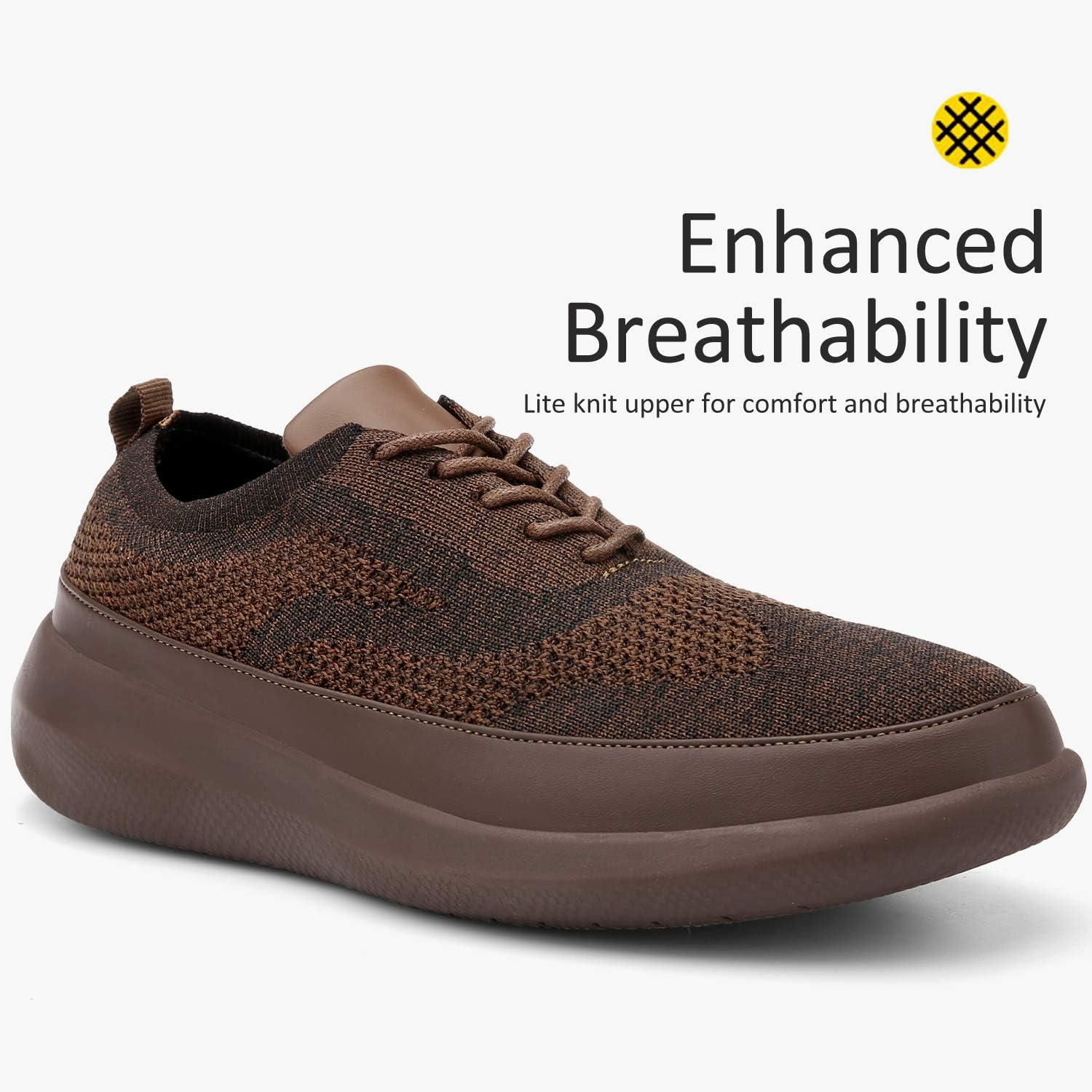 Basic Men's Mesh Wingtip Causual Oxfords Sneaker,Brown,10 M US