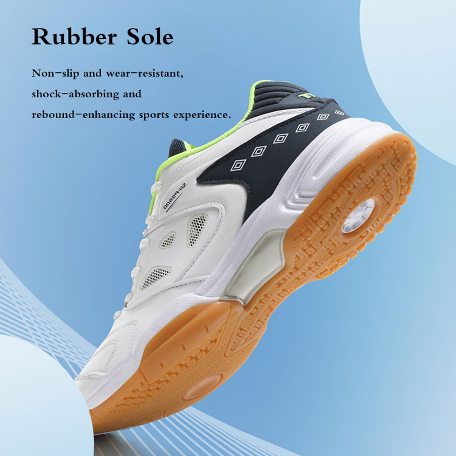 Tennis De Table Chaussures,Chaussures De Badminton pour Hommes,Pingpong Badminton Sneakers,Sneaker De Volleyball Confortable,Non Slip,Respirant Léger,pour La Courge De Racquiet.