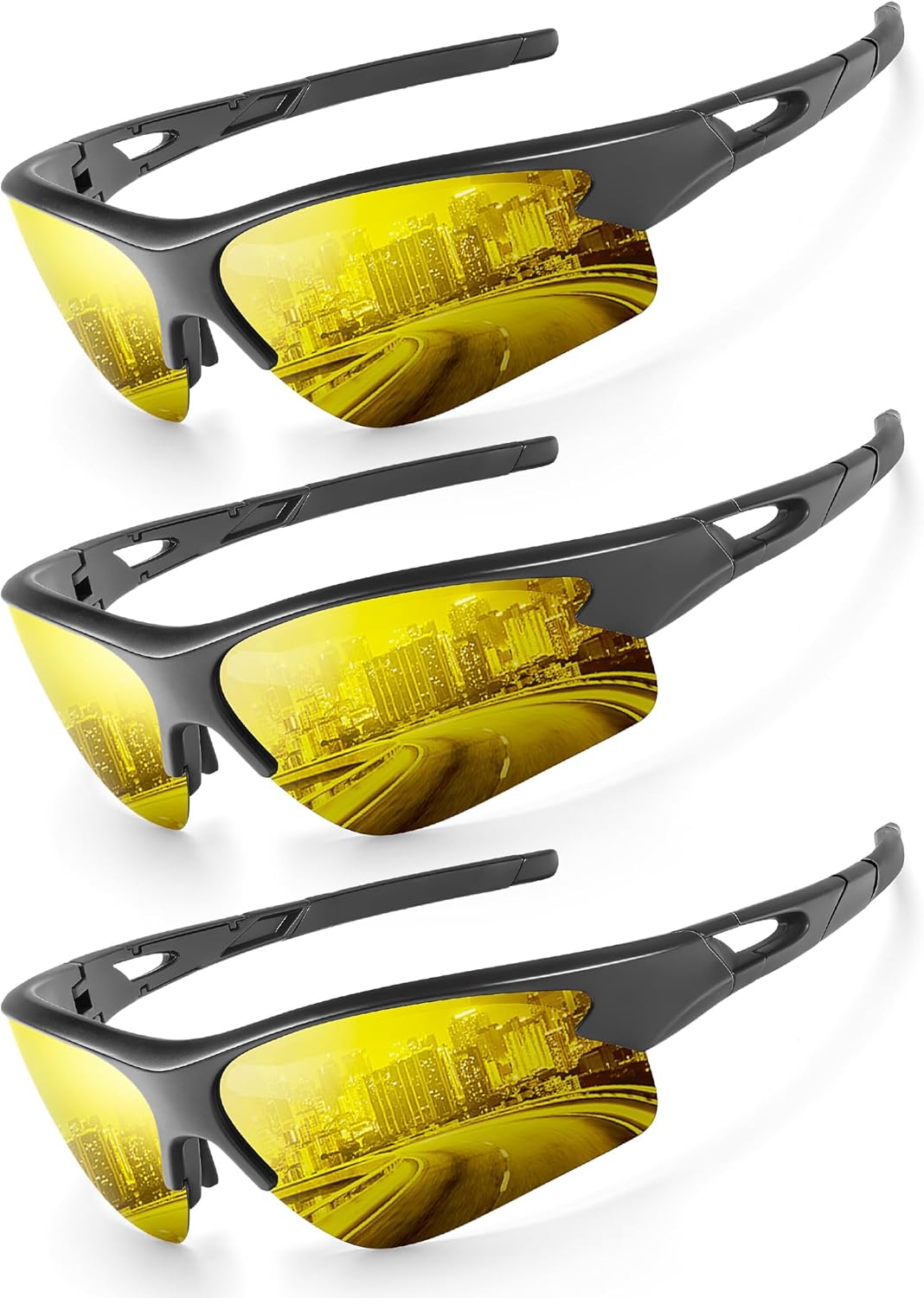 KALIYADI Sports Sunglasses for Men, Polarized Sun Glasses for Men Women Youth Baseball Softball with UV Protection