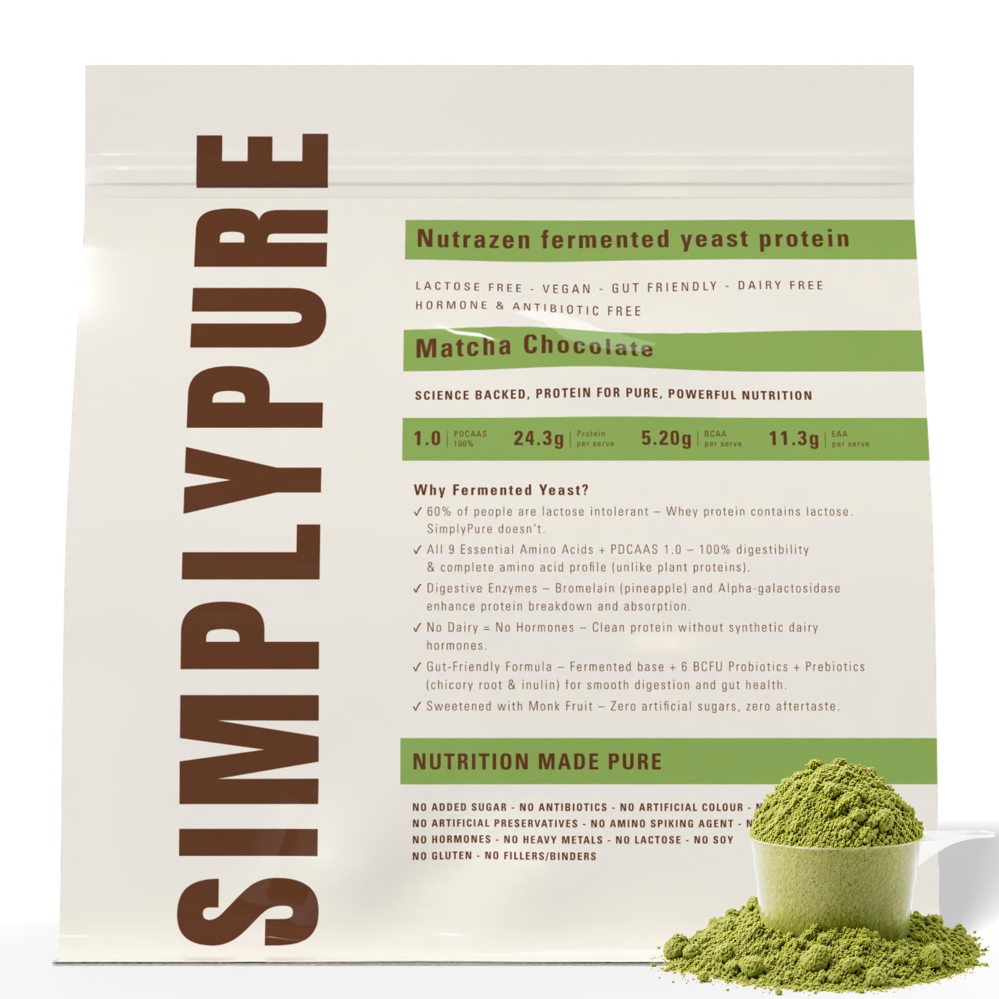 Nutrazen SimplyPure Fermented Yeast Protein Powder – Chocochino - 1kg | 24.7g Complete Protein | Muscle Recovery & Lean Muscle Support | Gym & Fitness Supplement for Men & Women | Vegan Protein Powder | PDCAAS 1.0 | With Probiotics & Digestive Enzymes — Amazon image 14
