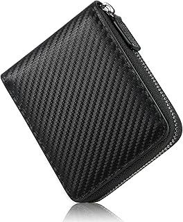 [GSG] 財布 メンズ 2つ折り さいふ コンパクト ミニ財布 ブランド 男子 折り畳み 人気ランキング 小さい財布 カードたくさん ラウンドファスナー 使いやすい BOX型小銭入れ プレゼント用 ギフト 箱入り 折りたたみ 男性用 カーボン...