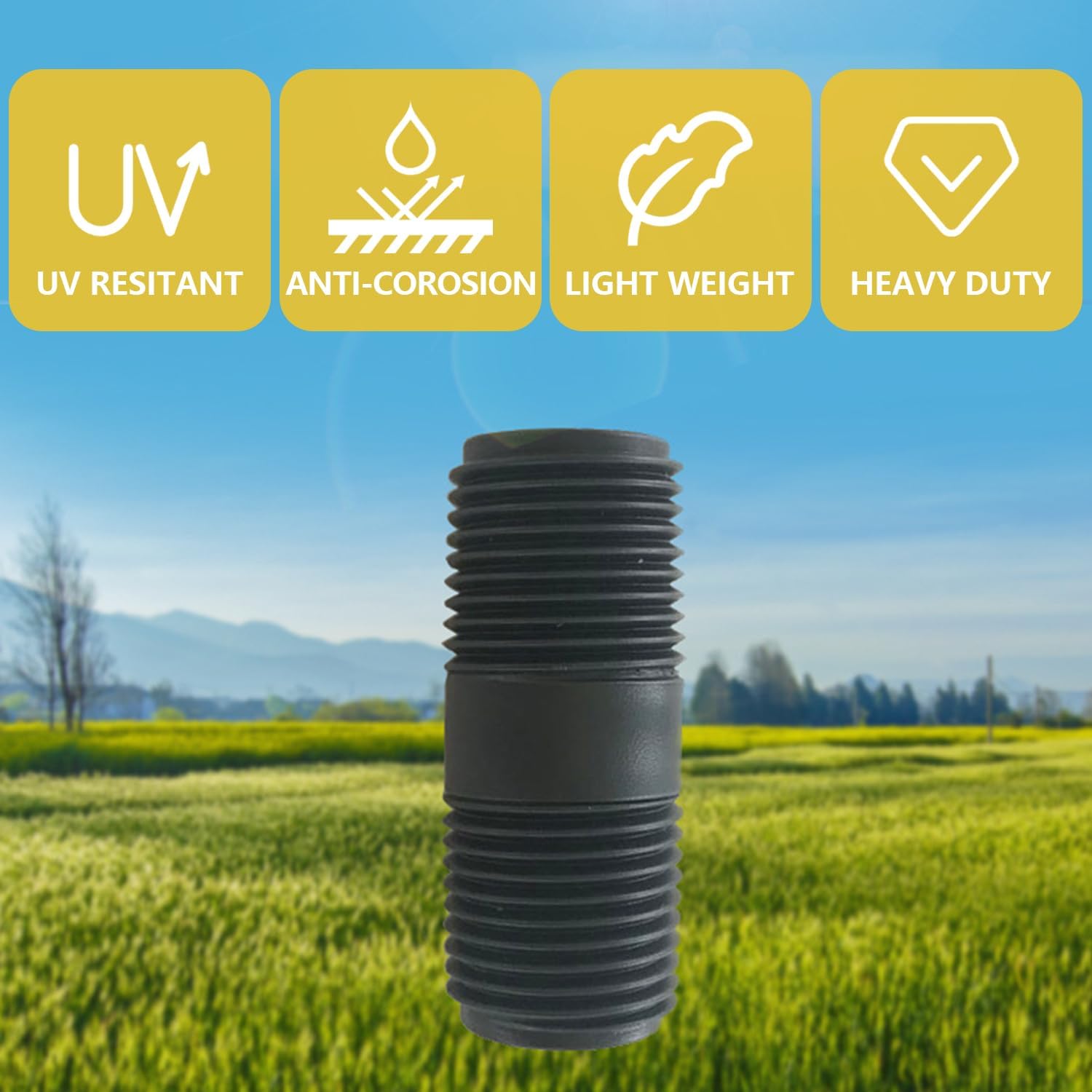 5 Pcs Sprinkler Head Riser Extension 1/2 Inch MPT PVC Double Male Thread Connector for Lawn Irrigation System (12inch)