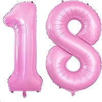 Vista 51 de GOER Globos con el número 80 para decoraciones de fiesta de cumpleaños número 80, globos de helio de aluminio jumbo de 42 pulgadas para 80 Oro rosa
