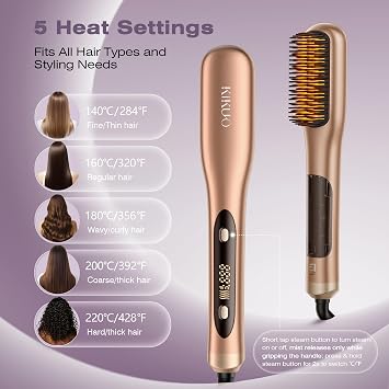 Steam Hair Straightener Brush, Steamline Pro 3 in 1, Baby Orange