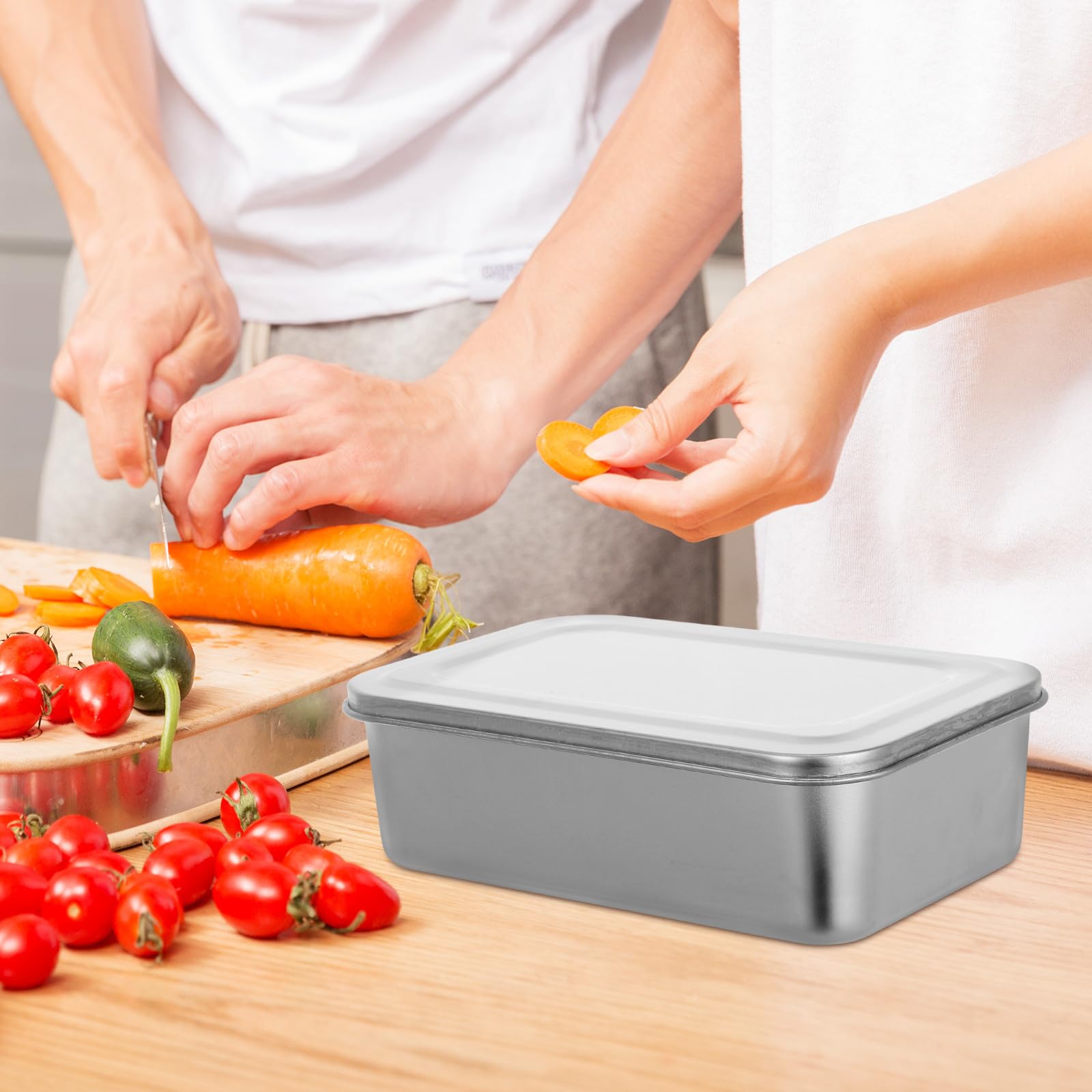 IMIKEYA Caja de Almuerzo Cuadrada de Acero Inoxidable 304, 1000 Ml