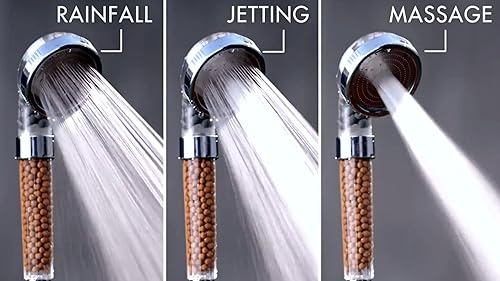 Miniatura 9 de Cabezal de ducha filtrado con mango de MineralStream, cabezal de ducha de alta presión que ahorra agua con cuentas de filtro para agua dura con