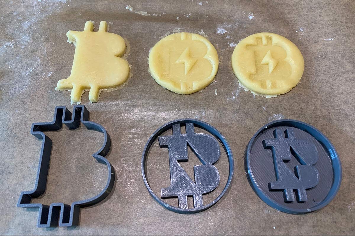 Set di 3 formine per biscotti Bitcoin, con logo Bitcoin, per alimenti, made in Germany, regalo cripto