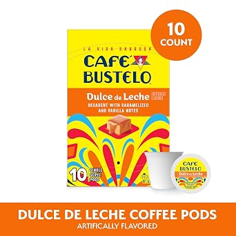 Cafe Bustelo Dulce de Leche Artificially Flavored, Single Serve Coffee Pods, 10 Count (Pack of 1)