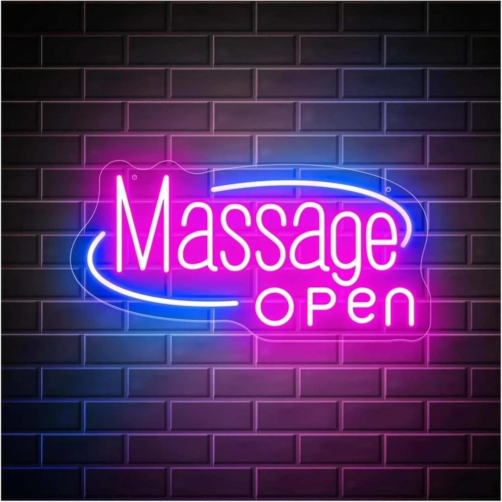 Generico Massaggio per insegna al neon per sala massaggi segnaletica aziendale spa salone di bellezza, centro benessere appeso