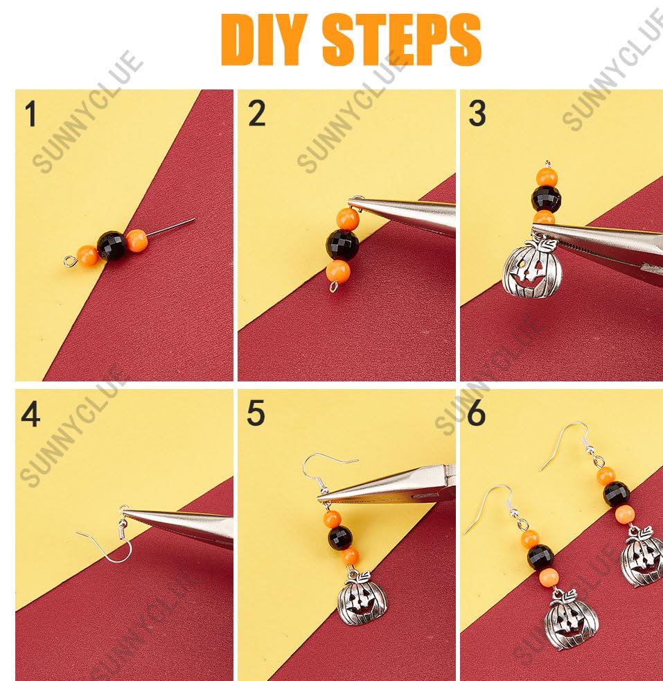 Kit DIY Boucles D'oreilles Gothiques - Perles Noires, Breloques Lune Et étoiles, Croissants, Tout Pour Créer 10 Paires