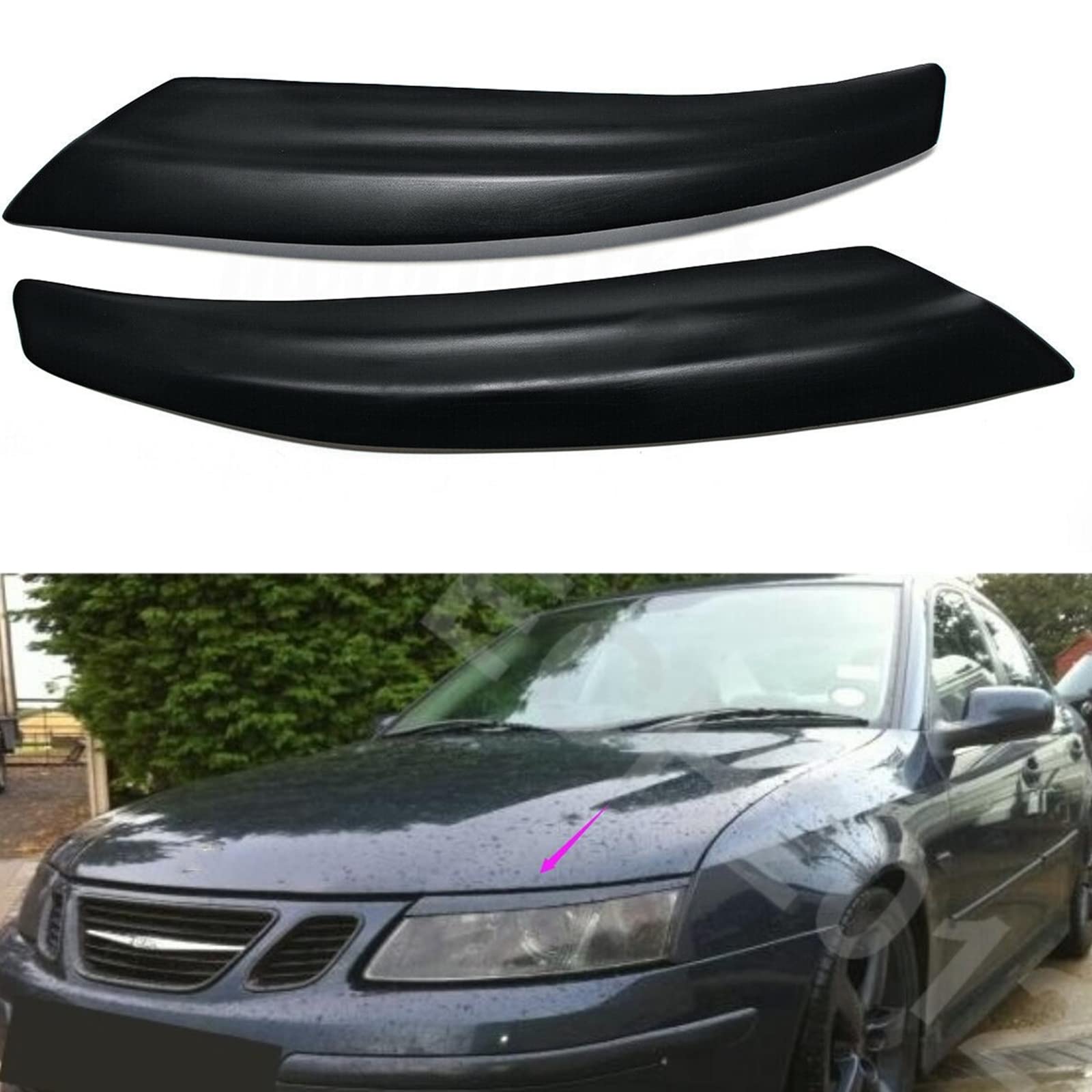 1 Paar Frontscheinwerfer Augenlid Augenbrauen Abdeckung für Saab 9-3 2002-2007
