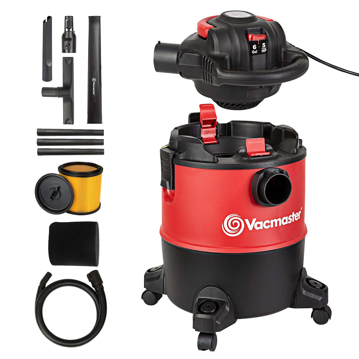 Vacmaster VBVB611PF 1101 6 Gallon 5 Peak HP Wet Dry Shop Vacuum 11/4