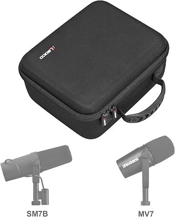 RLSOCO Hard Case Compatible With Shure MV7X / MV7+ / MV6 / MV7 / MV7i Podcast Dynamic Microphone & Shure SM7B / SM7dB Vocal Dynamic Microphone