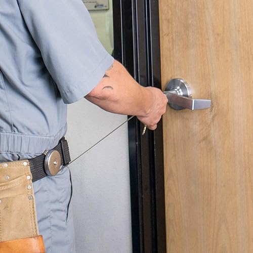 Miniatura 4 de KEY-BAK Llavero retráctil original con frente negro, clip para cinturón de acero y anillo dividido