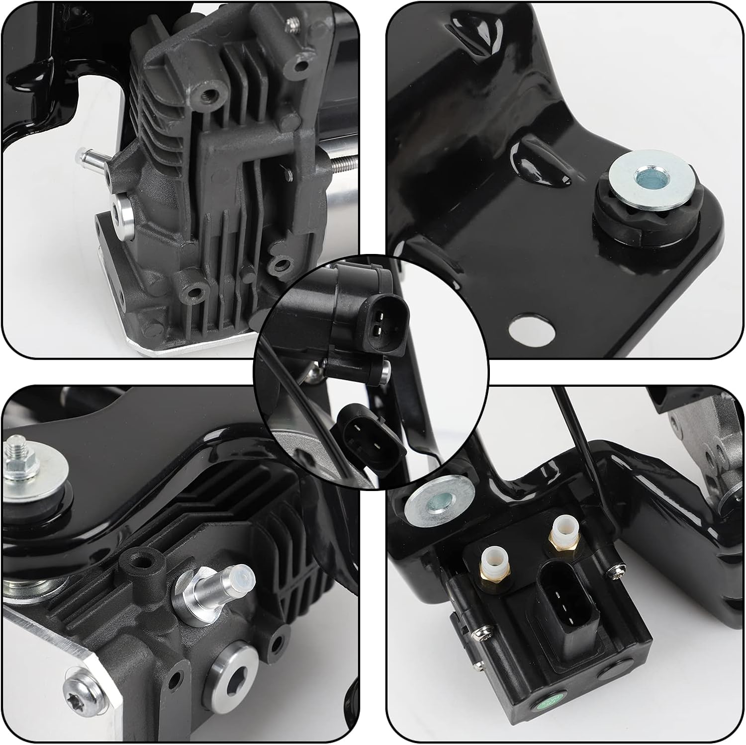 Air Suspension Compressor PumpReplacement for BMW X5 E70 X6 E71 E72 37206859714 37226785506 (E70, Compressor+Bracket+Valve Block)