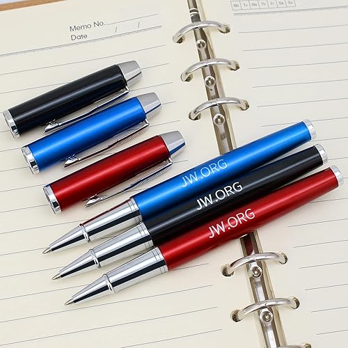 Miniatura 3 de TONOS Jw.org - Bolígrafo de metal con clip superior, punta fina, punta fina, punta fina, con tapa de inserción, para regalo, 12 unidades