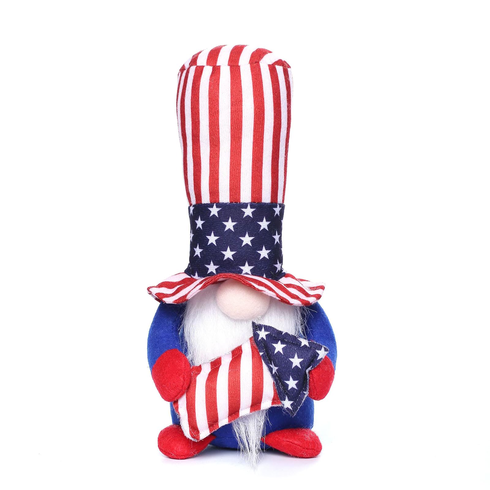 Buxuaaaa Independence Day Gnomes Plush Scandinavian Tomtes Star Decorations Ornaments Swedish Gnomes Figurines 4th of July Gift Patriotic Plush