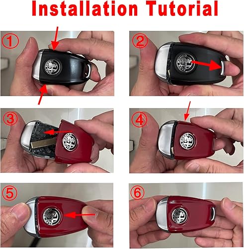 Miniatura 3 de Funda de repuesto para llave de automóvil con logotipo negro de fibra de carbono ABS, estilo 3D, para Alfa Romeo Giulia Stelvio Tonale (logotipo