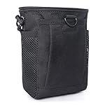 Tactical Molle Drawstring Magazine Dump Pouch, Adjustable Military Utility Belt Fanny Hip Holster Bag Outdoor Ammo Pouch (Black)