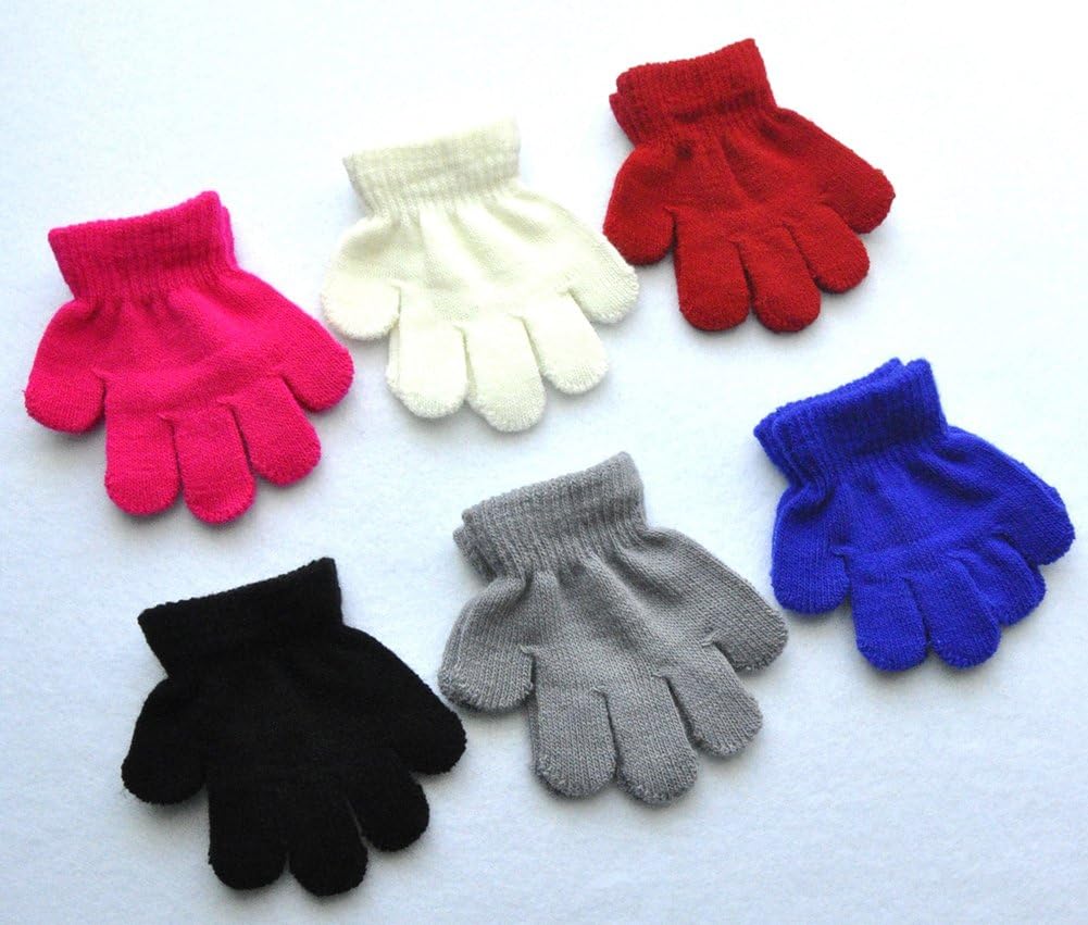 Toddler Boys and Girls Winter Knitted Writing Gloves, 1-3 Years Old