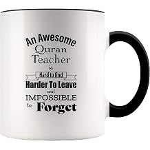 Thank You Gifts for Quran Teacher Coffee Mug - Appreciation Retirement Christmas - Boss Coworker Friend Manager Men Women Dad Mom Him Her - Black Color Accent - 11oz White Cup