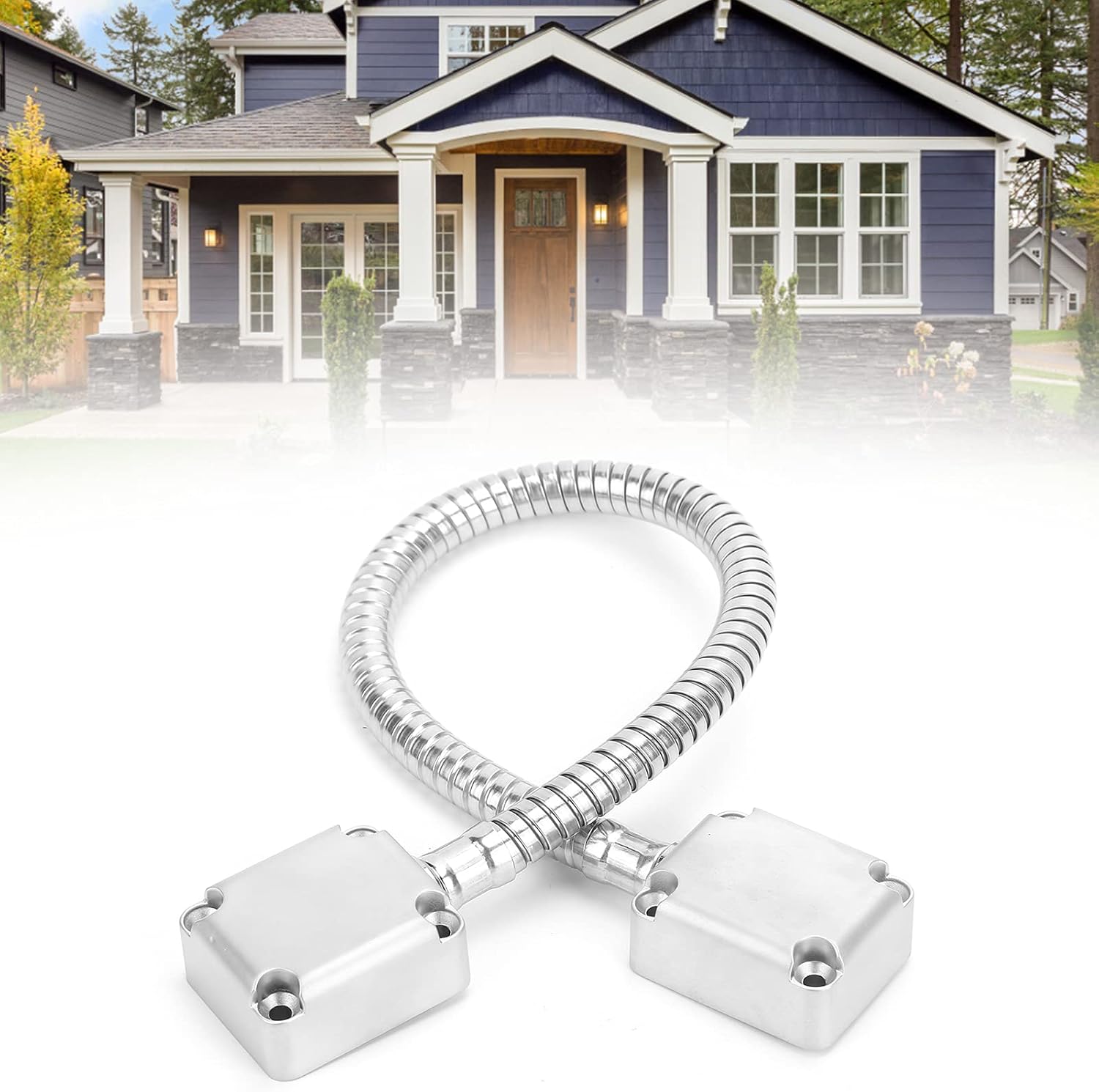 401 Stainless Steel Door Loop Wire Cable Protector Armored Door Cord w/Die-Cast End Power Transfer for Exposed Mounting Access Control