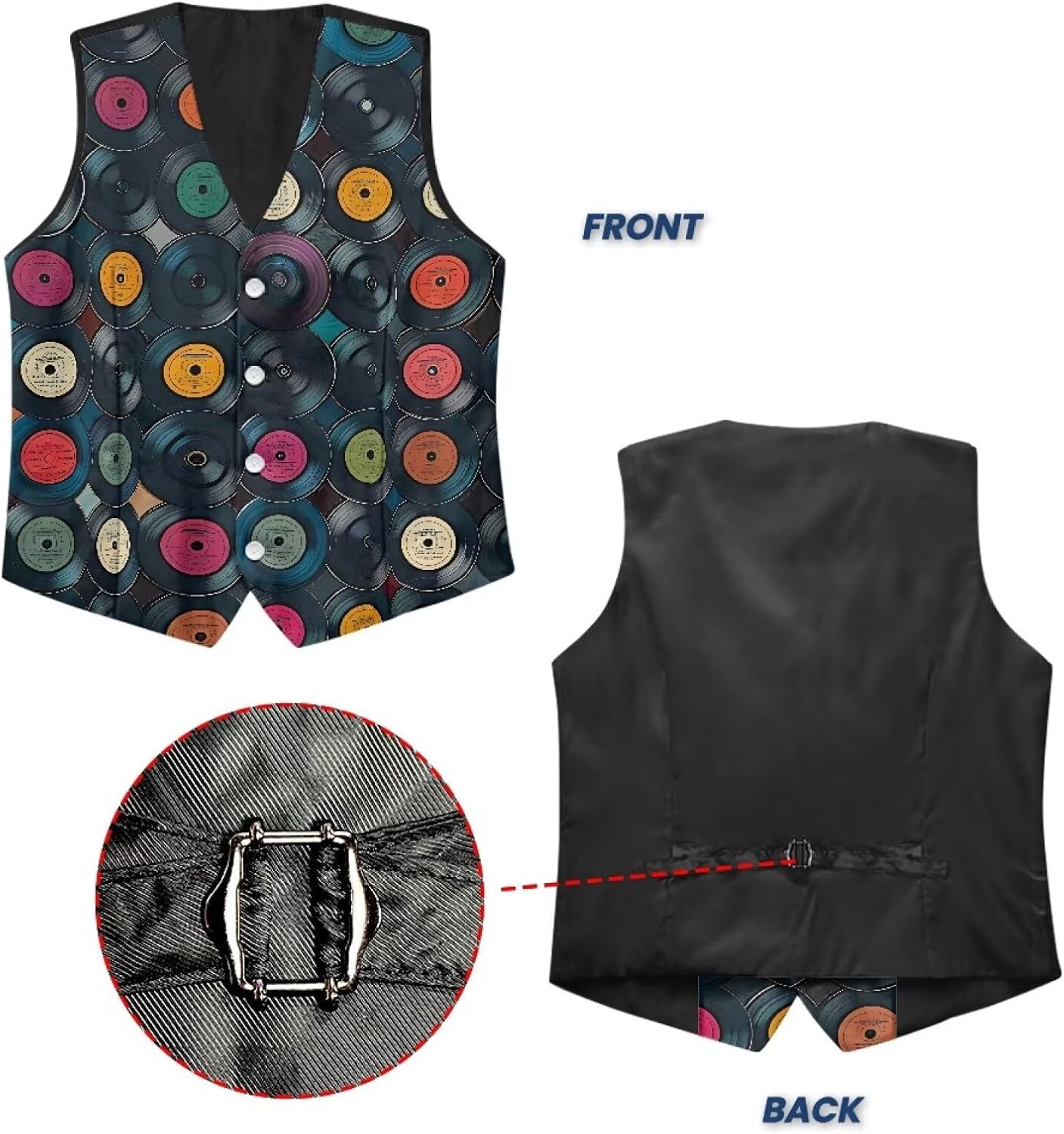 DISNIMO Mens Suit Vest Casual V-Neck Button Up Sleeveless Dress Vest for Men Formal Wedding Tuxedo Waistcoat